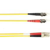 Black Box Fiber Optic Patch Network Cable - 6.50 ft Fiber Optic Network Cable for Network Device - First End: ST Network - Male - Second End: LC Network - Male - Patch Cable - LSZH - 9/125 &micro;m - Yellow - TAA Compliance FOLZHSM-002M-STLC-YL