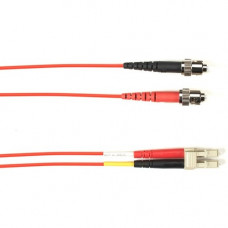 Black Box Fiber Optic Duplex Patch Network Cable - 49.20 ft Fiber Optic Network Cable for Network Device - First End: 2 x ST Male Network - Second End: 2 x LC Male Network - 10 Gbit/s - Patch Cable - LSZH - 62.5/125 &micro;m - Red - TAA Compliant FOLZ