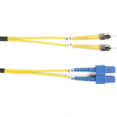 Black Box Single-Mode Value Line Patch Cable, ST-SC, 1-m (3.2-ft.) - 3.28 ft Fiber Optic Network Cable for Network Device - First End: 2 x ST Male Network - Second End: 2 x SC Male Network - Patch Cable - Yellow - RoHS Compliance FOSM-001M-STSC