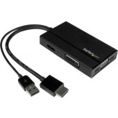 Startech.Com Travel A/V Adapter 3-in-1 HDMI to DisplayPort VGA or DVI - HDMI Adapter - 1920 x 1200 - DVI/DisplayPort/HDMI/USB/VGA A/V Cable for Projector, Ultrabook, Monitor, Notebook - First End: 1 x HDMI Female Digital Audio/Video - Second End: 1 x Disp