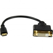 Startech.Com Mini HDMI to DVI-D Adapter M/F - 8in - 8" DVI-D/HDMI Video Cable for Tablet, Monitor, TV, Projector, Video Device - First End: 1 x Mini HDMI Male Digital Audio/Video - Second End: 1 x DVI-D Female Digital Video - Supports up to 1900 x 12