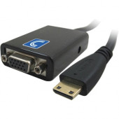 Comprehensive HDMI C Male to VGA Female with Audio Converter - 4" HDMI/VGA Video Cable for Audio/Video Device, DVD Player, Blu-ray Player, HDTV Set-top Boxes, TV, Gaming Console - First End: 1 x HDMI (Mini Type C) Male Digital Audio/Video - Second En