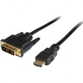 Startech.Com 3 ft HDMI to DVI-D Cable - M/M - 3 ft DVI/HDMI Video Cable for Video Device, TV, Projector, Satellite Receiver, Monitor - First End: 1 x HDMI Male Digital Audio/Video - Second End: 1 x DVI-D Male Digital Video - Shielding - Gold Plated Connec