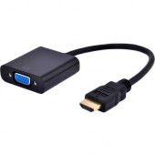 Axiom HDMI Male to VGA Female Adapter with Audio - 3.28 ft HDMI/VGA Video Cable for Video Device, Projector - First End: 1 x HDMI Male Digital Audio/Video - Second End: 1 x HD-15 Female VGA - 864 MB/s - Supports up to 1600 x 1200 - Black HDMIMVGAFA-AX