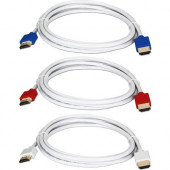 Qvs HDMI Audio/Video Cable with Ethernet - 10 ft HDMI A/V Cable for Projector, TV, Switch, Audio/Video Device, Satellite Receiver, HDTV, Blu-ray Player, Splitter - First End: 1 x HDMI Male Digital Audio/Video - Second End: 1 x HDMI Male Digital Audio/Vide