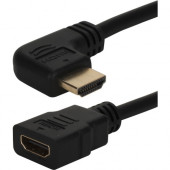 Qvs 0.5ft Left-Angle High Speed HDMI Male to Female UltraHD 4K Flex Adaptor - 6" HDMI A/V Cable for Blu-ray Player, DVD, HDTV, Projector, TV, Set-top Box, Computer, Monitor - First End: 1 x HDMI Male Digital Audio/Video - Second End: 1 x HDMI Female 