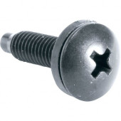 Middle Atlantic Products HW100 Trim Head Screw with Nylon Washer - Rack Screw - 10 - 0.75" - Philips - Black - 100 / Pack HW100