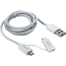 I/OMagic Lightning/Proprietary Data Transfer Cable - 3.20 ft Lightning/Proprietary Data Transfer Cable - Micro USB - Lightning Proprietary Connector - White I012U04LWD