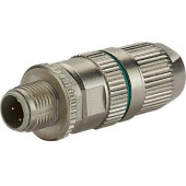 Panduit  IndustrialNet Industrial M12 D-Code Field Term Modular Plug - 1 Pack - 1 x M12-D - Male - Nickel, Chrome - Metallic - TAA Compliance ISPS5E44MFA