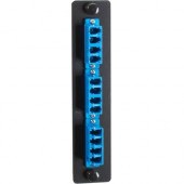 Black Box Standard Adapter Panel, Ceramic Sleeve, (6) LC Duplex Pairs, Blue - 6 Port(s) - 6 x Duplex - Blue - TAA Compliance JPM455C-R2