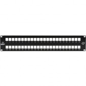 Black Box GigaStation2 High-Density Multimedia Patch Panel, 48-Port, 2U - 48 Port(s) - 48 x RJ-45 - 2U High - Rack-mountable - TAA Compliance JPMT1048A