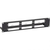 Black Box Fiber Optic Panel - Blank, Universal, 2U, 3-Slot - 6 Port(s) - 2U High - Black - 19" Wide - Rack-mountable - TAA Compliant JPMTU-FIBER-6