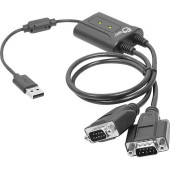 SIIG 2-Port USB to RS-232 Serial Adapter Cable - 11.81" Data Transfer Cable for PDA, Modem, Card Reader - First End: 1 x Type A Male USB - Second End: 2 x DB-9 Male Serial - RoHS, TAA Compliance JU-SC0011-S1