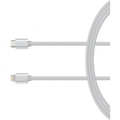 Kanex Premium DuraBraid USB-C to Lightning Cable - For iPhone, iPad, iPod, MacBook, MacBook Pro, iMac - Silver K157-1528-1MSV