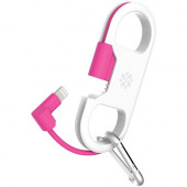 Kanex GoBuddy Charge/Sync Lightning Cable - Lightning/USB Data Transfer Cable for iPhone, iPad, iPod, MacBook - First End: 1 x Type A Male USB - Second End: 1 x Lightning Male Proprietary Connector - MFI - Pink, White K8PINKEY01PK
