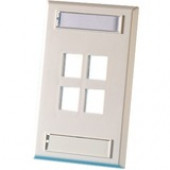 C2g Ortronics TechChoice - Faceplate - cloud white - 1-gang - 4 ports - TAA Compliance KSFP4-88