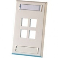 C2g Ortronics TechChoice - Faceplate - cloud white - 1-gang - 4 ports - TAA Compliance KSFP4-88