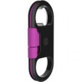 Kanex GOBUDDY+ ChargeSync Cable + Bottle Opener - 8.25" USB Data Transfer Cable for Smartphone, Tablet, MP3 Player, Digital Camera - First End: 1 x Type A Male USB - Second End: 1 x Type B Male Micro USB - Black, Purple KUC01PR