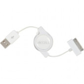 Accell Sync/Charge Cable, White 2.6ft. - USB/Proprietary for iPad, iPod, iPhone - 2.60 ft - 1 x Type A Male USB - 1 x Male Proprietary Connector - MFI - White - RoHS Compliance L154B-003J