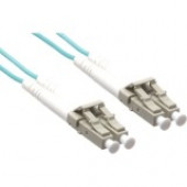Accortec Fiber Optic Duplex Network Cable - 1.64 ft Fiber Optic Network Cable for Network Device - First End: 2 x LC Male Network - Second End: 2 x LC Male Network - 10 Gbit/s - 50/125 &micro;m - Aqua LCLC10GA-05M