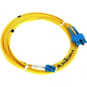Axiom LC/SC Singlemode Duplex OS2 9/125 Fiber Optic Cable 9m - Fiber Optic for Network Device - 29.53 ft - 2 x LC Male Network - 2 x SC Male Network - Yellow LCSCSD9Y-9M-AX