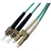 Accortec LC/ST Multimode Duplex OM4 50/125 Cable - 26.25 ft Fiber Optic Network Cable for Network Device - First End: 2 x LC Male Network - Second End: 2 x ST Male Network - 100 Gbit/s - Patch Cable - 50/125 &micro;m - Aqua LCSTOM4MD8M