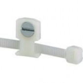 Panduit Low Profile Cable Tie Mount, #2 Screw, Natural, Bulk Package. - Tie - Natural - 1000 Pack - Nylon 6.6 - TAA Compliance LPMM-S2-M