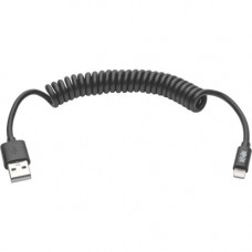 Tripp Lite 4ft Lightning USB/Sync Charge Coiled Cable for Apple Iphone / Ipad Black 4'' - USB/Proprietary for iPhone, iPod, Notebook, iPad, Desktop Computer - 4 ft - 1 x Type A Male USB - 1 x Lightning Male Proprietary Connector - MFI - Ni