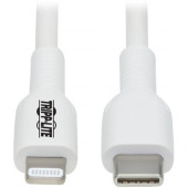 Tripp Lite USB-C to Lightning Sync/Charge Cable (M/M), MFi Certified, White, 1 m (3.3 ft.) - 3.28 ft Lightning/USB-C Data Transfer Cable for iPhone, iPad, iPod, MacBook, Chromebook, Wall Charger, Car Charger, Power Adapter, Computer, Ultrabook, External H