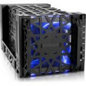 Icy Dock Black Vortex MB174U3S-4SB Drive Enclosure External - Black - 4 x Total Bay - 4 x 3.5" Bay - Serial ATA/600 - eSATA - Metal, Plastic - Cooling Fan MB174U3S-4SB