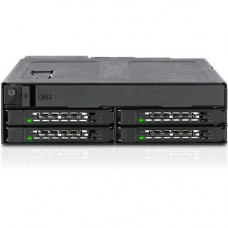 Icy Dock ToughArmor MB604SPO-B Drive Enclosure for 5.25" 6Gb/s SAS, Serial ATA/600 - Serial ATA/600 Host Interface Internal - Black - 4 x HDD Supported - 4 x SSD Supported - 1 x 5.25" Bay - 4 x 2.5" Bay - Metal MB604SPO-B