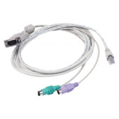 Raritan KVM UTP Cable - RJ-45 Network - mini-DIN (PS/2) Keyboard/Mouse, HD-15 Male VGA - 13ft - TAA Compliance MCUTP40-PS2