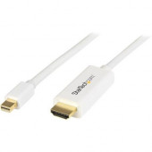 Startech.Com Mini DisplayPort to HDMI Converter Cable - 3 ft (1m) - 4K - White - 3.28 ft DisplayPort/HDMI A/V Cable for Ultrabook, Projector, Desktop Computer - First End: 1 x Mini DisplayPort Male Digital Audio/Video - Second End: 1 x HDMI Male Digital A
