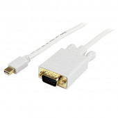 Startech.Com 10 ft Mini DisplayPort&trade; to VGA Adapter Converter Cable - mDP to VGA 1920x1200 - White - 10.01 ft Mini DisplayPort/VGA Video Cable for Notebook, Video Device, Ultrabook, Projector, Monitor, TV - First End: 1 x Mini DisplayPort Male D