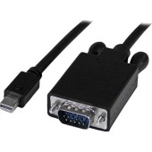 Startech.Com 15 ft Mini DisplayPort&trade; to VGA Adapter Converter Cable - mDP to VGA 1920x1200 - Black - Mini DisplayPort/VGA Video Cable for Video Device, Ultrabook, Notebook, Projector, Monitor, TV, MAC, HDTV - First End: 1 x Mini DisplayPort Male