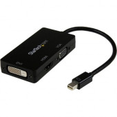 Startech.Com Mini DisplayPort Adapter - 3-in-1 - 1080p - Monitor Adapter - Mini DP to HDMI / VGA / DVI Adapter Hub - DVI/HDMI/Mini DisplayPort/VGA A/V Cable for Audio/Video Device, TV, Projector, Ultrabook, MacBook, Notebook, Monitor - First End: 1 x Mini