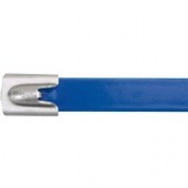 Panduit Pan-Steel Cable Tie - Blue - 50 Pack - 250 lb Loop Tensile - Polyester, Stainless Steel - TAA Compliance MLTFC4H-LP316BU