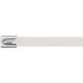 Panduit Pan-Steel Cable Tie - White - 50 Pack - 250 lb Loop Tensile - Polyester, Stainless Steel - TAA Compliance MLTFC4H-LP316WH