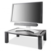 Kantek Extra Wide Adjustable Monitor Laptop Stand 20inx13in Single - 60 lb Load Capacity - 1 x Shelf(ves)20" Width - Desktop - Plastic - Black - TAA Compliance MS500