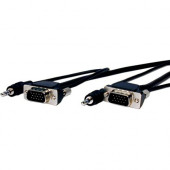 Comprehensive Pro AV/IT Series Micro VGA HD15 plug to plug w/audio cable 25ft - VGA for Projector, Notebook - 1 x HD-15 Male VGA - 1 x HD-15 Male VGA - Shielding - RoHS Compliance MVGA15P-P-25HR/A