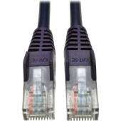 Tripp Lite 3ft Cat5 Cat5e Snagless Molded Patch Cable UTP Purple RJ45 M/M 3'' - Category 5e for Network Device, Router, Switch, Printer, Server - 128 MB/s - Patch Cable - 2.95 ft - 1 x RJ-45 Male Network - 1 x RJ-45 Male Network - Gold-pla