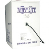 Tripp Lite 1000ft Cat5 / Cat5e Bulk Cable Solid CMP Plenum PVC Black 1000'' - Category 5e for Network Device, Patch Panel, Switch, Router - 128 MB/s - 1000 ft - 1 x Bare Wire - 1 x Bare Wire - Black - TAA Compliance N024-01K-BK
