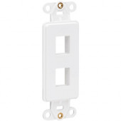 Tripp Lite Center Plate Insert, Decora Style - Vertical, 2 Ports - 2 x Total Number of Socket(s) - White - Acrylonitrile Butadiene Styrene (ABS) - TAA Compliance N042D-002V