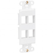 Tripp Lite Center Plate Insert, Decora Style - Vertical, 4 Ports - 4 x Total Number of Socket(s) - White - Acrylonitrile Butadiene Styrene (ABS) - TAA Compliance N042D-004V