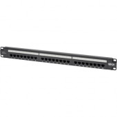 Tripp Lite Cat5 / Cat5e PoE Patch Panel 24-Port 110 568A/B RJ45 1URM TAA - 24 Port(s) - 24 x RJ-45 - 1U High - Black - 19" Wide - Rack-mountable - TAA Compliant - TAA Compliance N052-P24