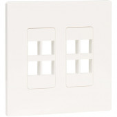 Tripp Lite 8-Port Keystone Double-Gang Faceplate, White, TAA - 8 x Total Number of Socket(s) - 2-gang - White - Polycarbonate - TAA Compliant - TAA Compliance N080-208