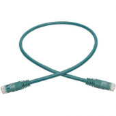 Tripp Lite 2ft Cat6 Gigabit Molded Patch Cable RJ45 M/M 550MHz 24 AWG Green - Category 6 for Network Device, Router, Modem, Blu-ray Player, Printer, Computer - 128 MB/s - Patch Cable - 2 ft - 1 x RJ-45 Male Network - 1 x RJ-45 Male Network - Gold-plated C