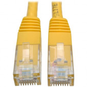 Tripp Lite 2ft Cat6 Gigabit Molded Patch Cable RJ45 M/M 550MHz 24AWG Yellow 2&#39;&#39; - Category 6 for Network Device, Router, Modem, Blu-ray Player, Printer, Computer - 128 MB/s - Patch Cable - 2 ft - 1 x RJ-45 Male Network - 1 x RJ-45 Male Net