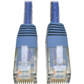 Tripp Lite Cat6 Gigabit Molded Patch Cable RJ45 M/M 550MHz 24 AWG Blue 15&#39;&#39; - Category 6 for Network Device, Router, Modem, Blu-ray Player, Printer, Computer - 128 MB/s - Patch Cable - 15 ft - 1 x RJ-45 Male Network - 1 x RJ-45 Male Networ