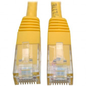 Tripp Lite 15ft Cat6 Gigabit Molded Patch Cable RJ45 MM 550MHz 24AWG Yellow - Category 6 for Network Device, Router, Modem, Blu-ray Player, Printer, Computer - 128 MB/s - Patch Cable - 15 ft - 1 x RJ-45 Male Network - 1 x RJ-45 Male Network - Gold-plated 